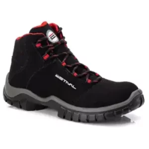 Bota de Segurança em Microfibra - Preto e Vermelho - Estival - EN10071S2 - CA 44.558